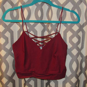 Burgundy crop top
